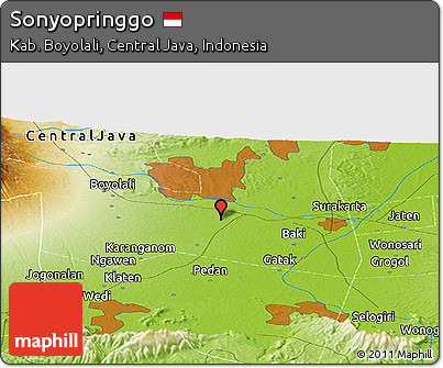 Physical Panoramic Map of Sonyopringgo