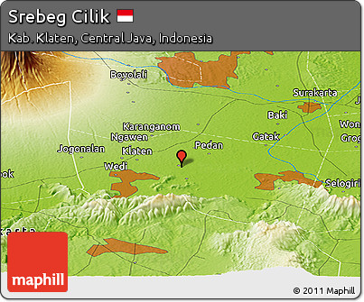 Physical Panoramic Map of Srebeg Cilik