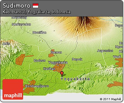 Physical Panoramic Map of Sudimoro