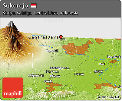 Physical Panoramic Map of Sukorojo