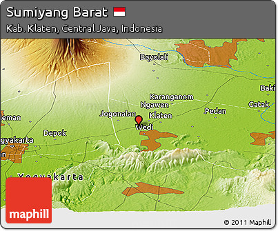 Physical Panoramic Map of Sumiyang Barat