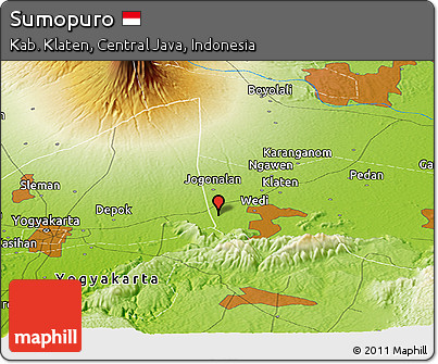Physical Panoramic Map of Sumopuro