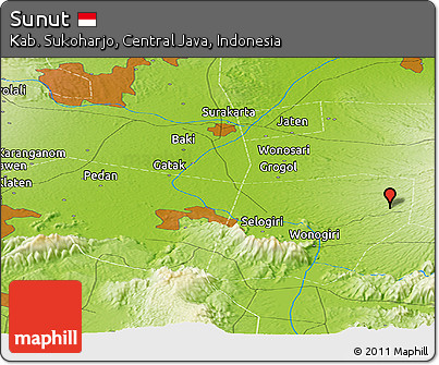 Physical Panoramic Map of Sunut