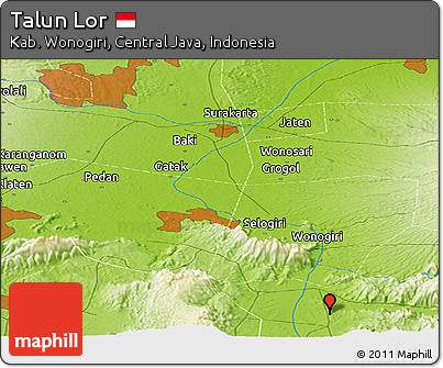 Physical Panoramic Map of Talun Lor