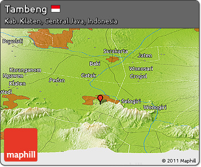 Physical Panoramic Map of Tambeng