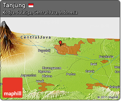 Physical Panoramic Map of Tanjung