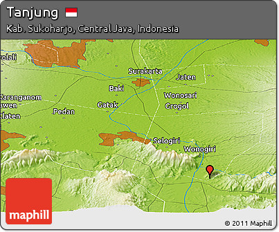 Physical Panoramic Map of Tanjung