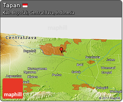 Physical Panoramic Map of Tapan