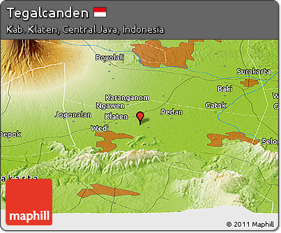 Physical Panoramic Map of Tegalcanden