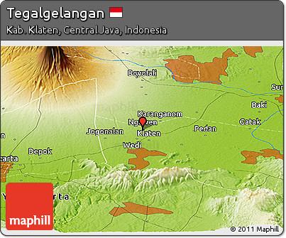 Physical Panoramic Map of Tegalgelangan