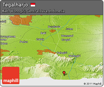 Physical Panoramic Map of Tegalharjo