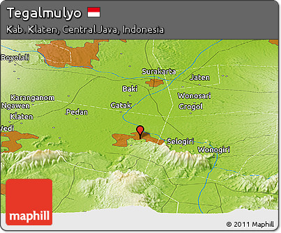 Physical Panoramic Map of Tegalmulyo