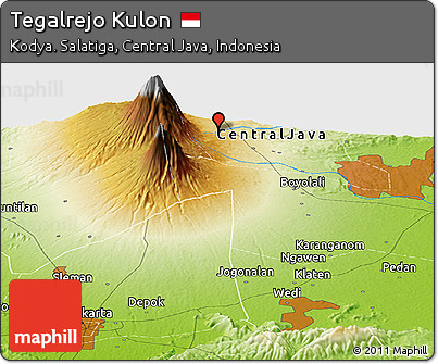 Physical Panoramic Map of Tegalrejo Kulon