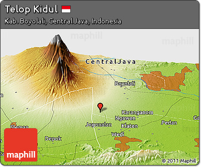 Physical Panoramic Map of Telop Kidul