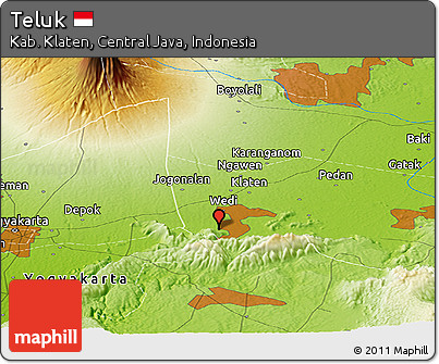 Physical Panoramic Map of Teluk