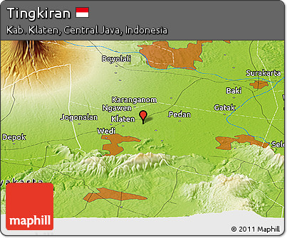Physical Panoramic Map of Tingkiran