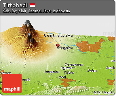 Physical Panoramic Map of Tirtohadi