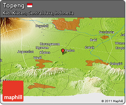Physical Panoramic Map of Topeng