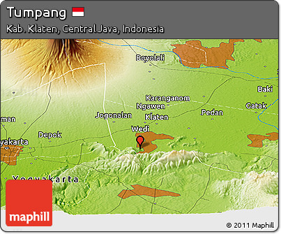 Physical Panoramic Map of Tumpang