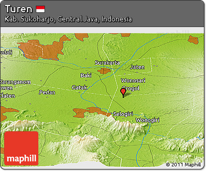 Physical Panoramic Map of Turen