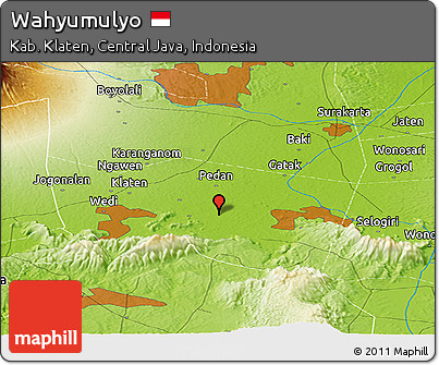 Physical Panoramic Map of Wahyumulyo