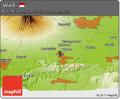 Physical Panoramic Map of Wedi
