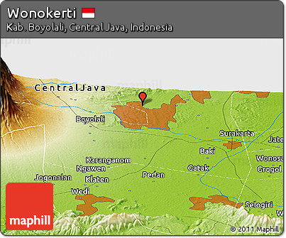 Physical Panoramic Map of Wonokerti