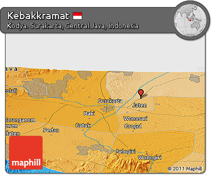 Political Panoramic Map of Kebakkramat