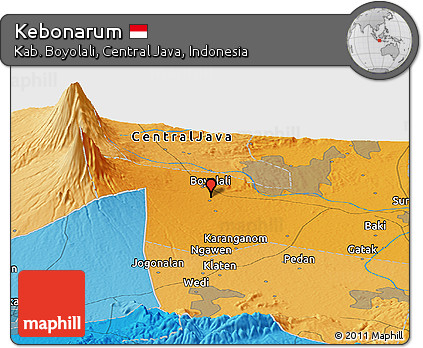 Political Panoramic Map of Kebonarum