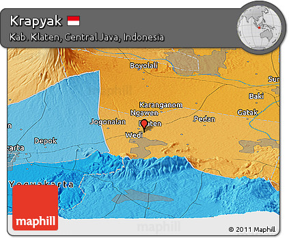 Political Panoramic Map of Krapyak