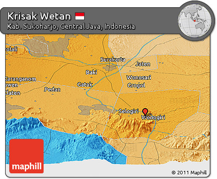 Political Panoramic Map of Krisak Wetan