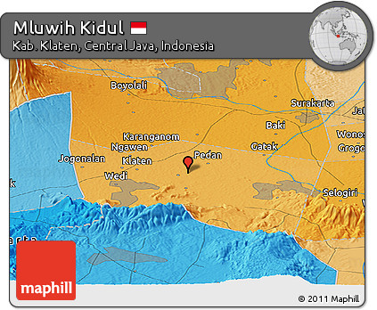 Political Panoramic Map of Mluwih Kidul