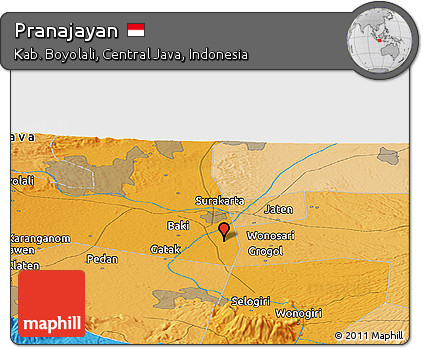 Political Panoramic Map of Pranajayan