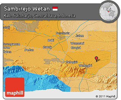 Political Panoramic Map of Sambirejo Wetan