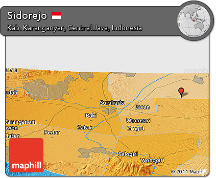 Political Panoramic Map of Sidorejo