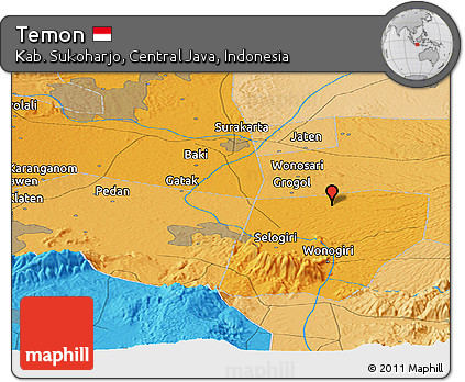Political Panoramic Map of Temon