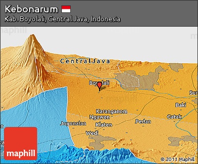 Political Panoramic Map of Kebonarum
