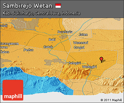 Political Panoramic Map of Sambirejo Wetan