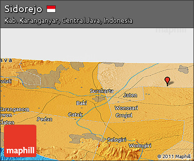 Political Panoramic Map of Sidorejo