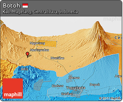 Political Panoramic Map of Botoh
