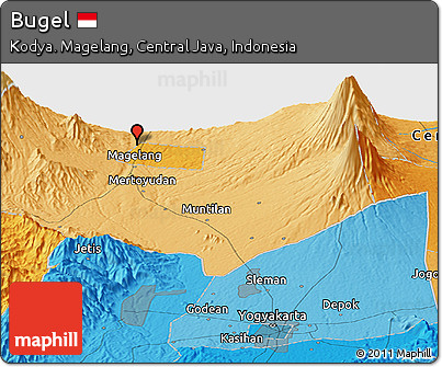 Political Panoramic Map of Bugel