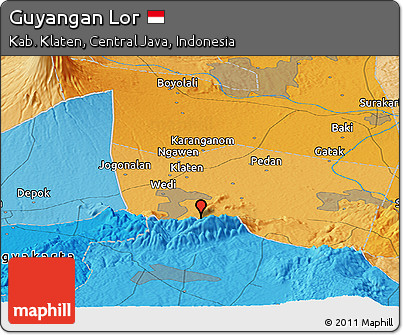 Political Panoramic Map of Guyangan Lor