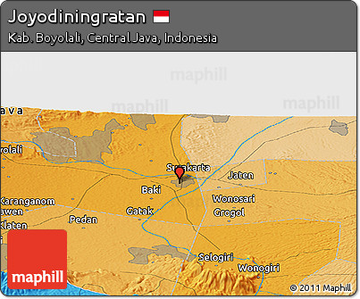 Political Panoramic Map of Joyodiningratan