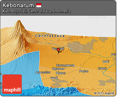 Political Panoramic Map of Kebonarum