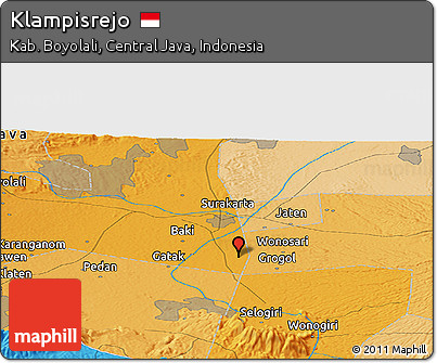 Political Panoramic Map of Klampisrejo