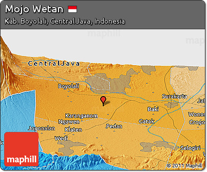 Political Panoramic Map of Mojo Wetan