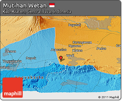 Political Panoramic Map of Mutihan Wetan