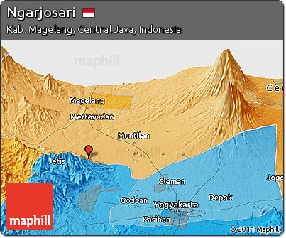 Political Panoramic Map of Ngarjosari