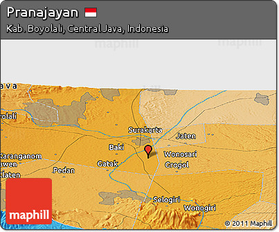 Political Panoramic Map of Pranajayan