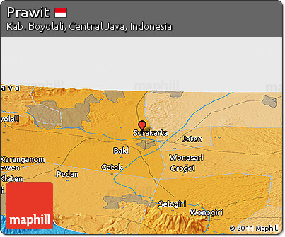 Political Panoramic Map of Prawit